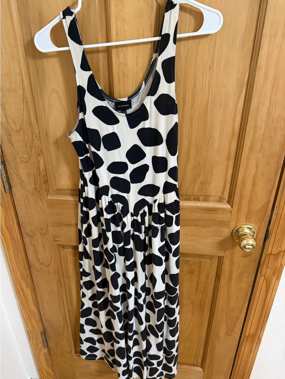 What Wear black and white cow print dress in XS #cowprint #animalprint